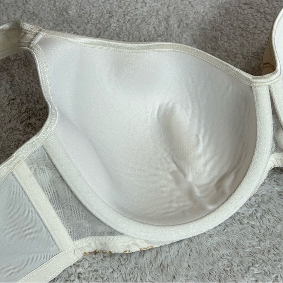 Cacique Lace Wired Bra Size 38D Cream and Gold - Picture 14 of 15